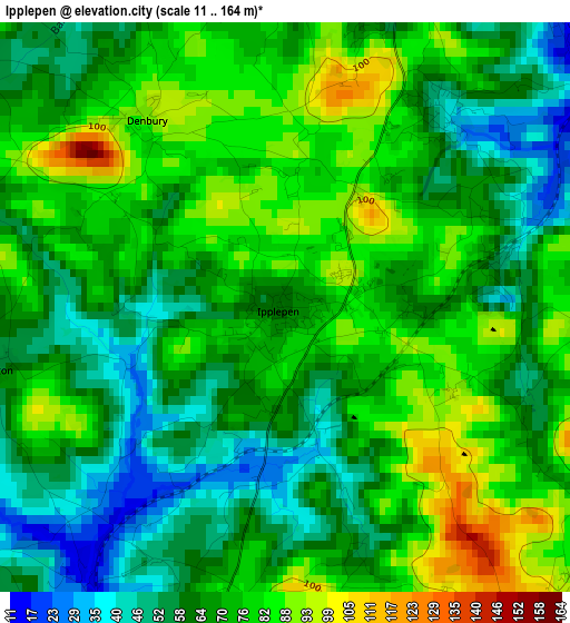 Ipplepen elevation map