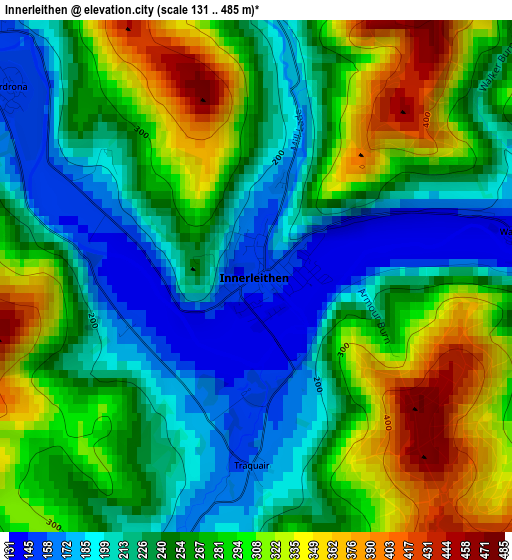 Innerleithen elevation map