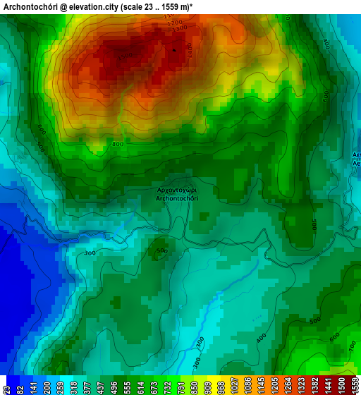 Archontochóri elevation map