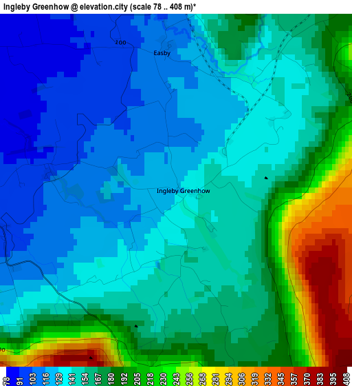 Ingleby Greenhow elevation map