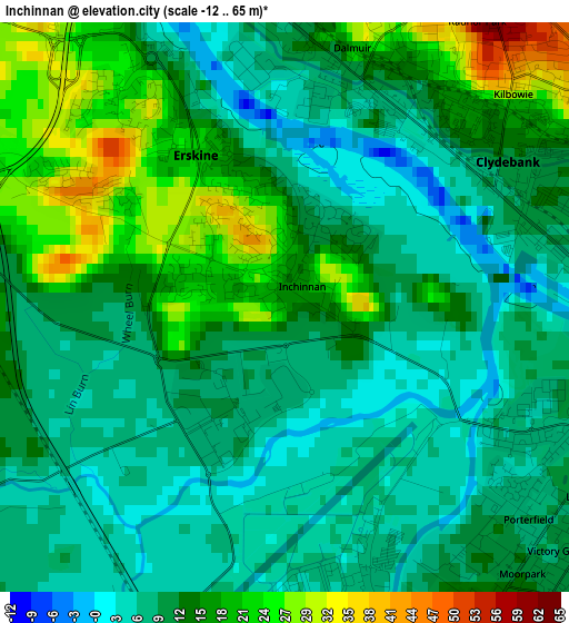 Inchinnan elevation map