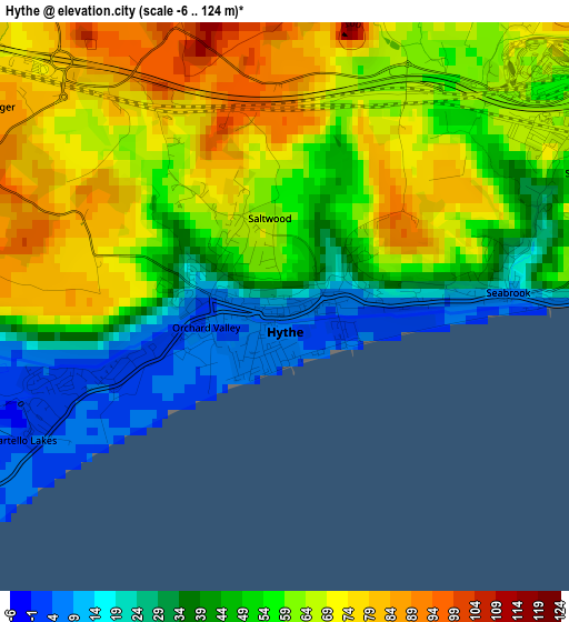 Hythe elevation map