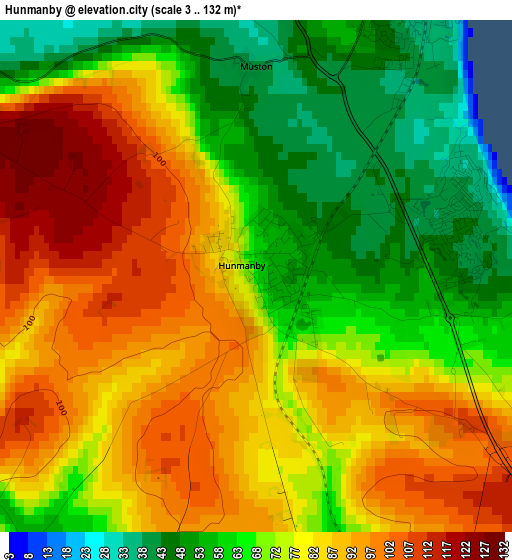 Hunmanby elevation map