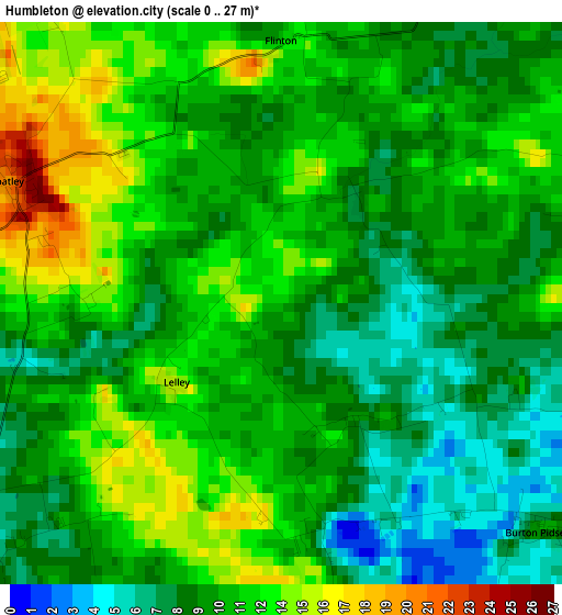 Humbleton elevation map