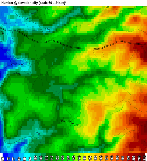 Humber elevation map