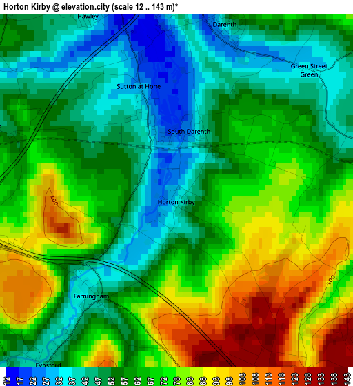 Horton Kirby elevation map