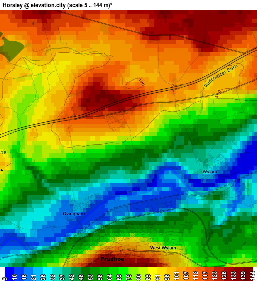 Horsley elevation map