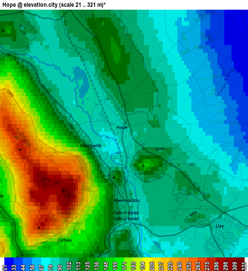 Hope elevation map