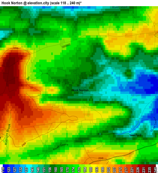 Hook Norton elevation map