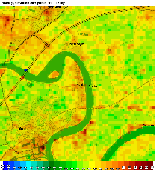 Hook elevation map