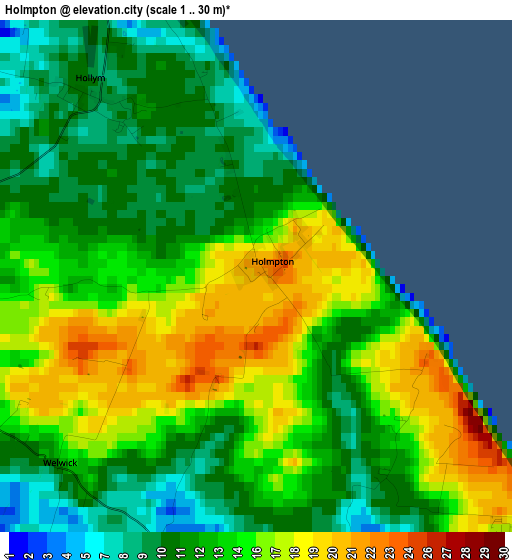 Holmpton elevation map