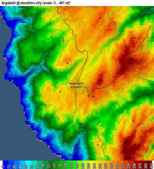 Argalastí elevation map