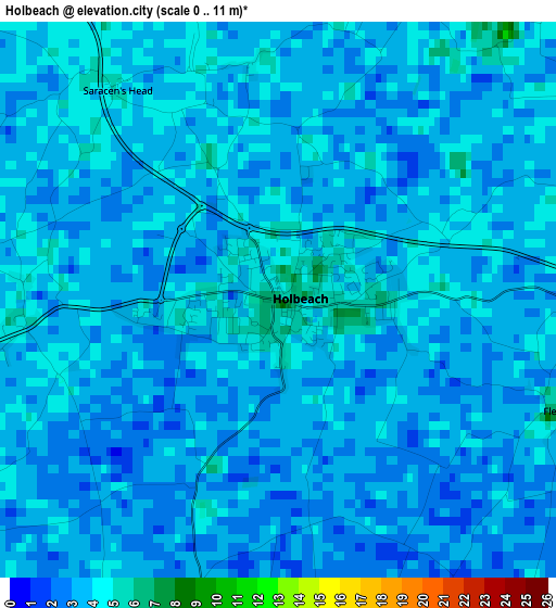 Holbeach elevation map