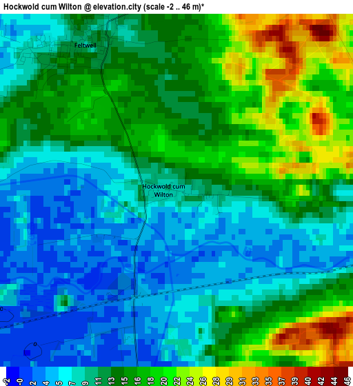 Hockwold cum Wilton elevation map