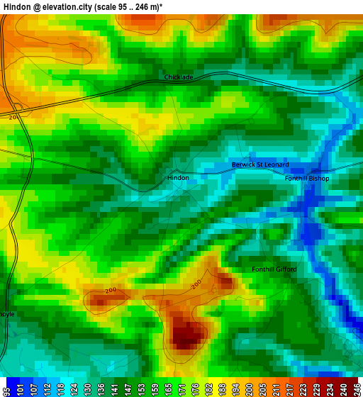 Hindon elevation map