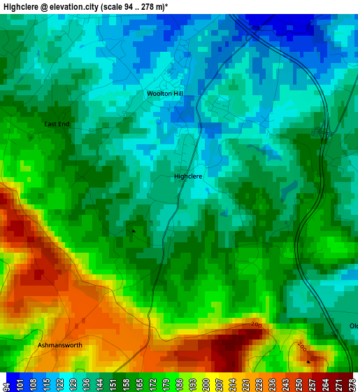 Highclere elevation map