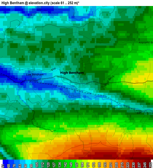 High Bentham elevation map