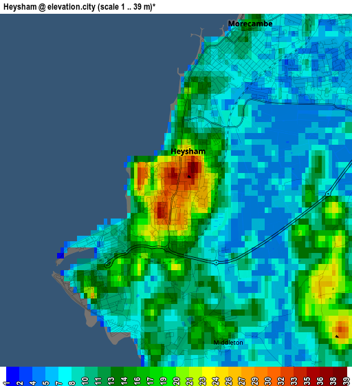 Heysham elevation map