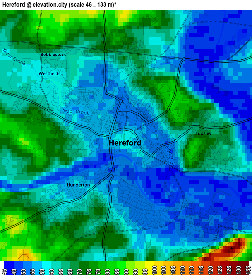 Hereford elevation map