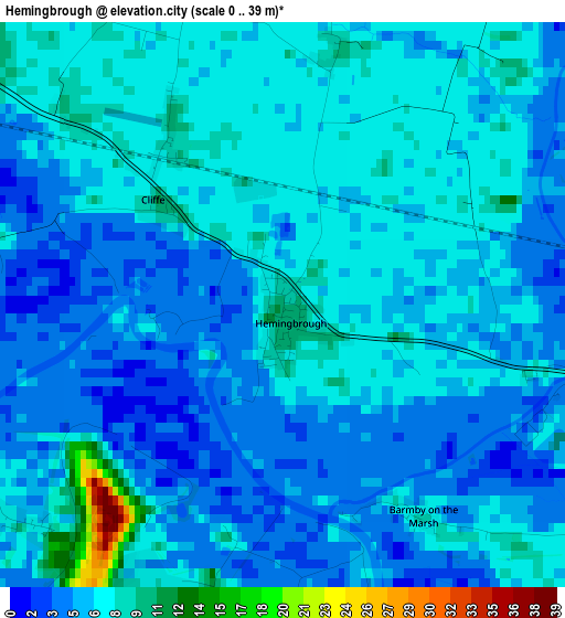 Hemingbrough elevation map