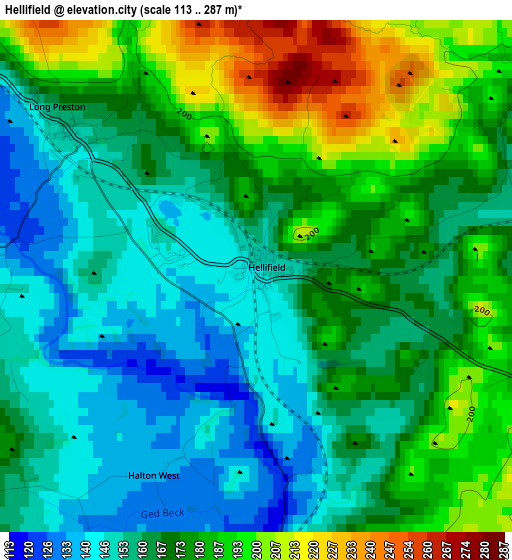 Hellifield elevation map