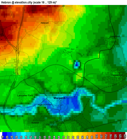 Hebron elevation map