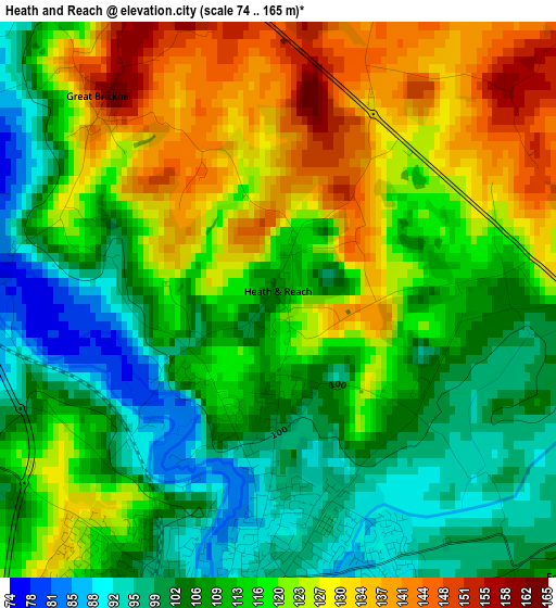 Heath and Reach elevation map