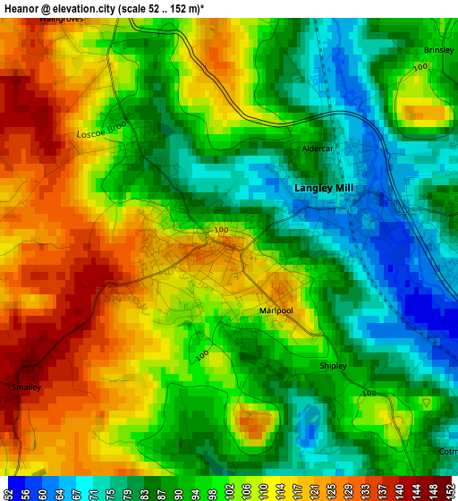 Heanor elevation map