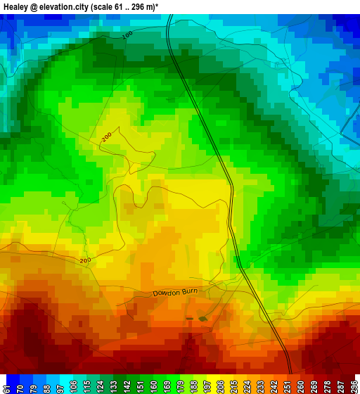 Healey elevation map