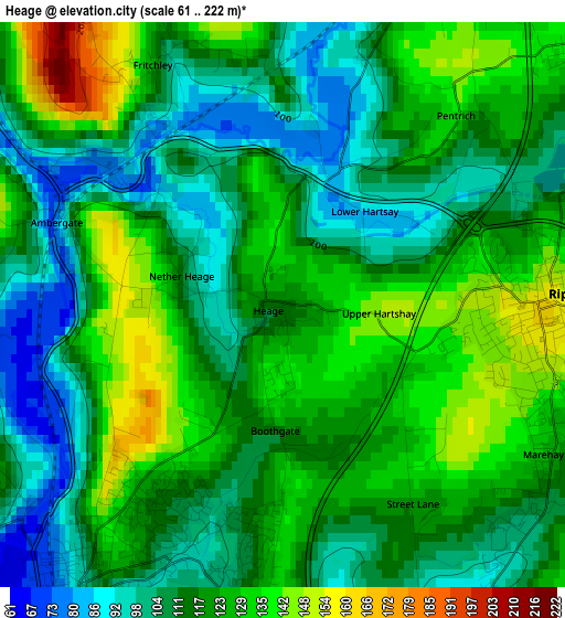 Heage elevation map