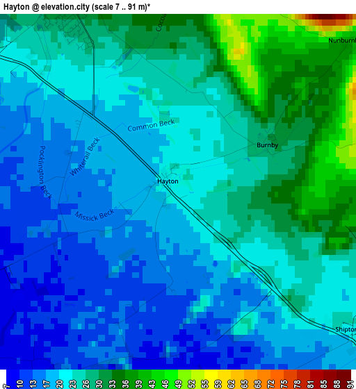 Hayton elevation map