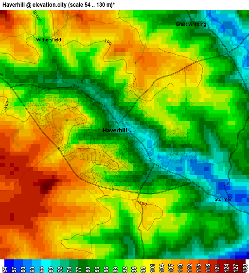 Haverhill elevation map