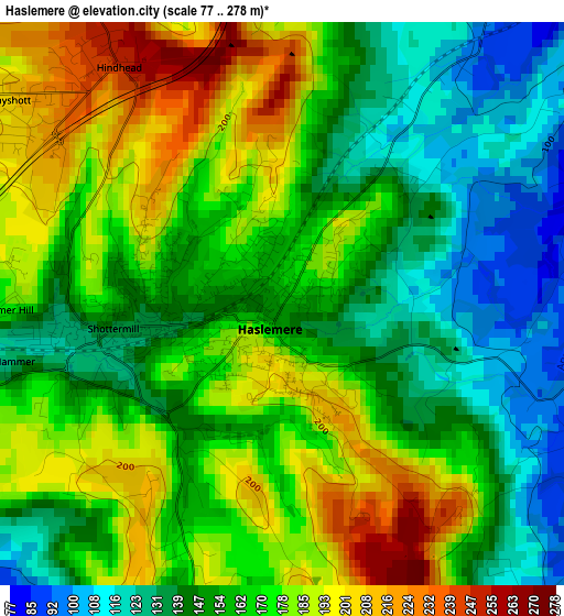 Haslemere elevation map