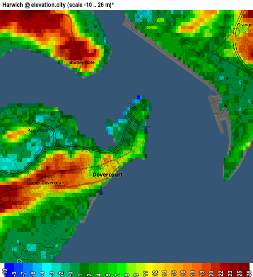 Harwich elevation map