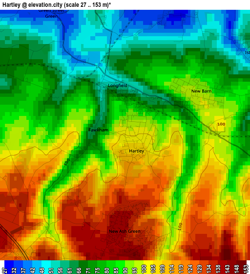 Hartley elevation map