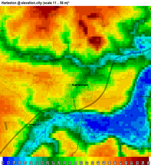 Harleston elevation map