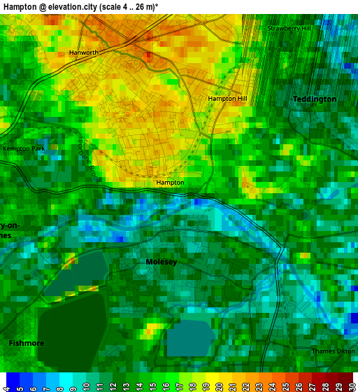 Hampton elevation map