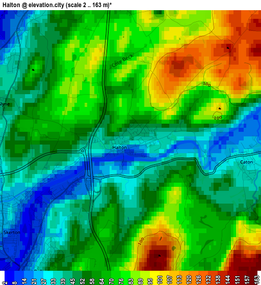 Halton elevation map