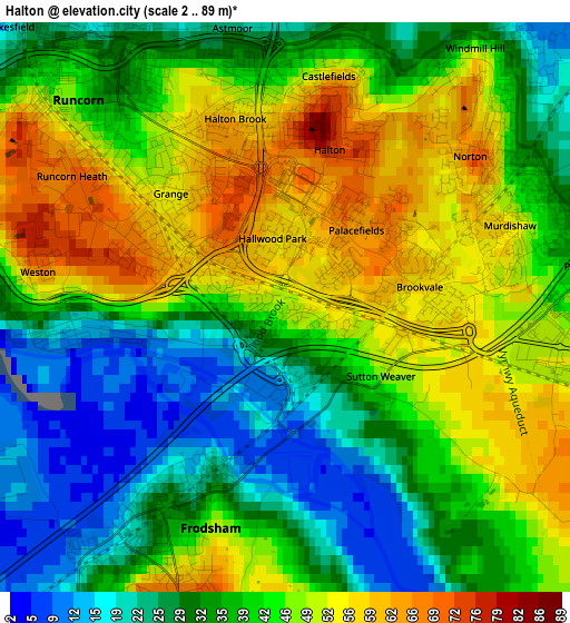 Halton elevation map