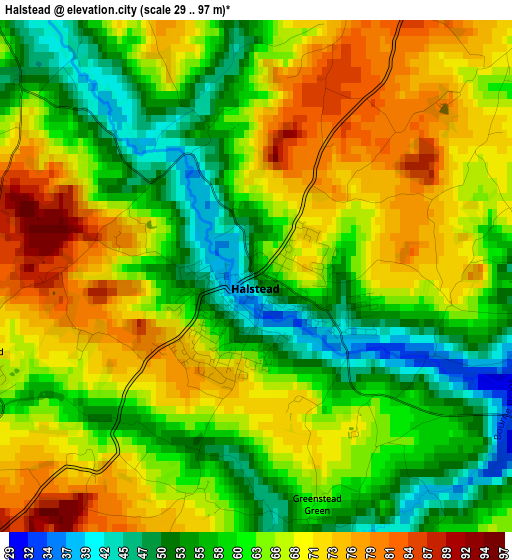 Halstead elevation map