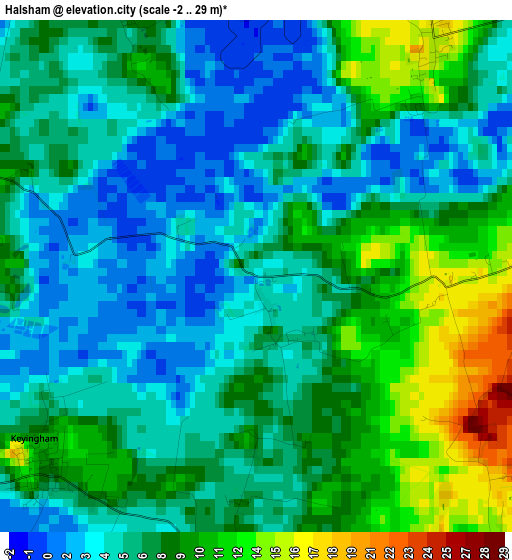 Halsham elevation map