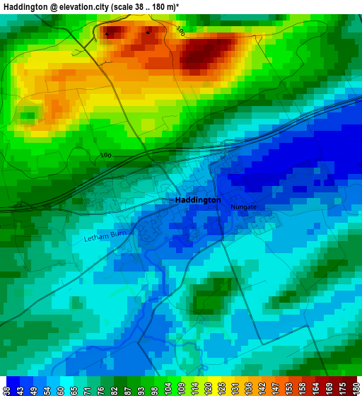 Haddington elevation map