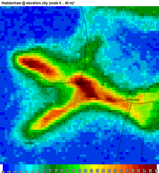 Haddenham elevation map