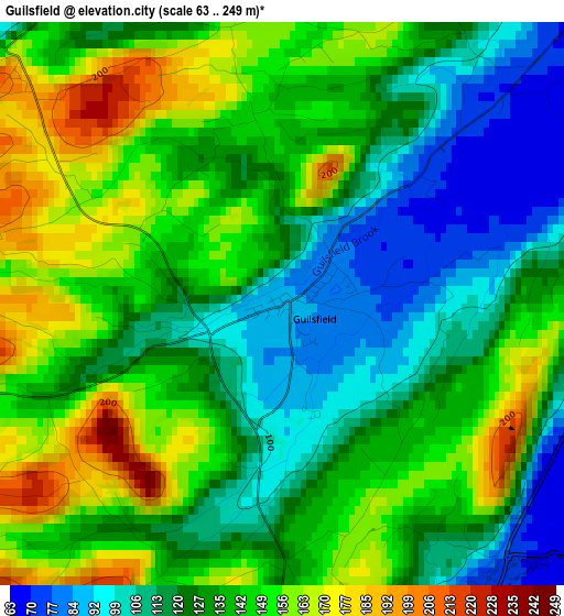 Guilsfield elevation map