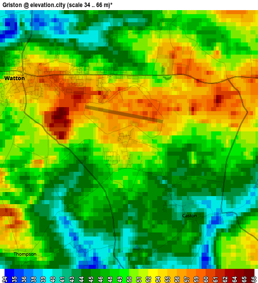 Griston elevation map