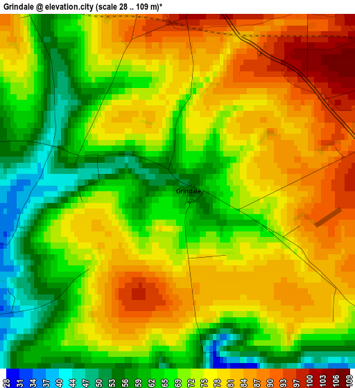 Grindale elevation map