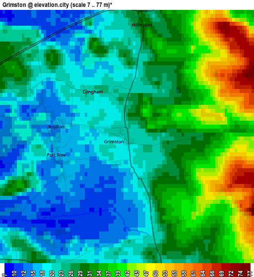 Grimston elevation map