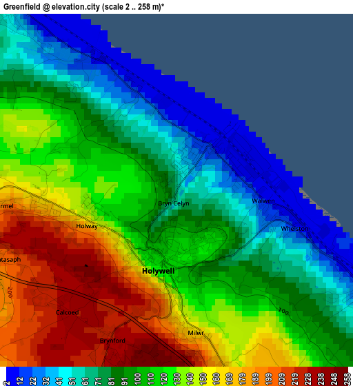 Greenfield elevation map