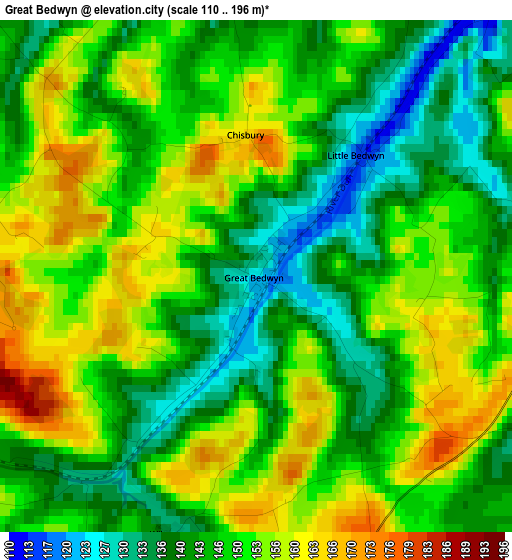 Great Bedwyn elevation map