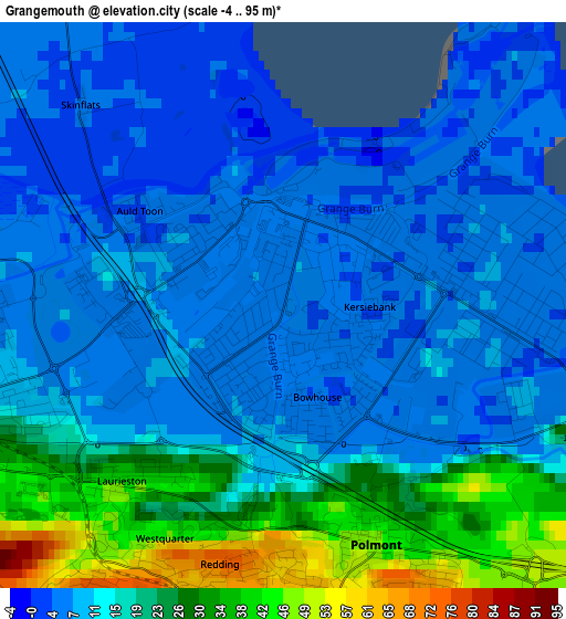 Grangemouth elevation map